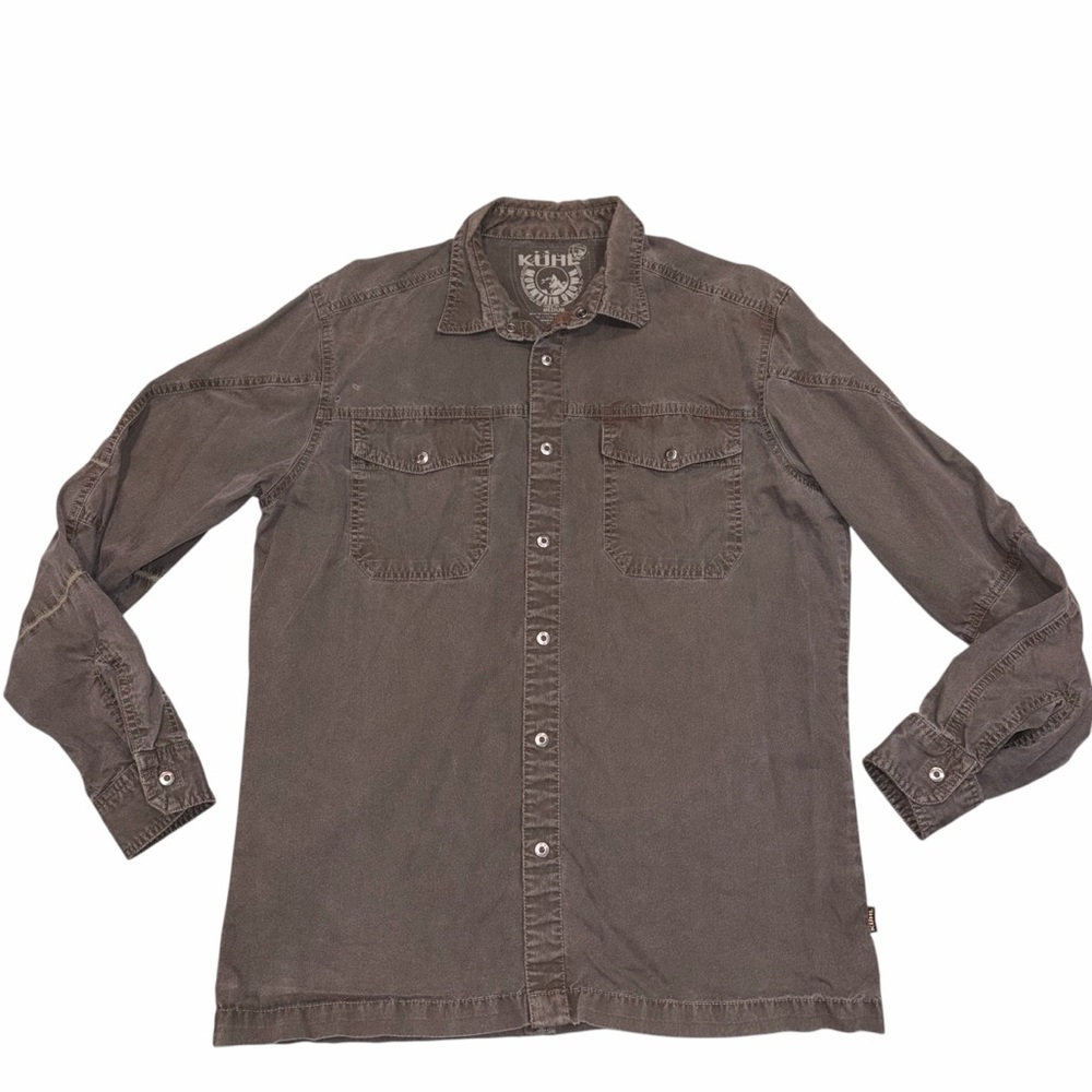 Kuhl Brown Snap Front Long Sleeve Top Men’s size Medium